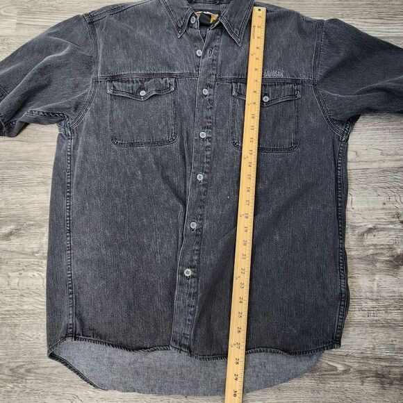 Harley Davidson Vintage Button Shirt Embroidered Logo Size L - Picture 9 of 10